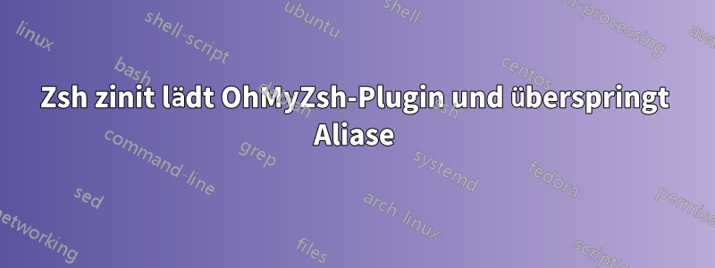 Zsh zinit lädt OhMyZsh-Plugin und überspringt Aliase