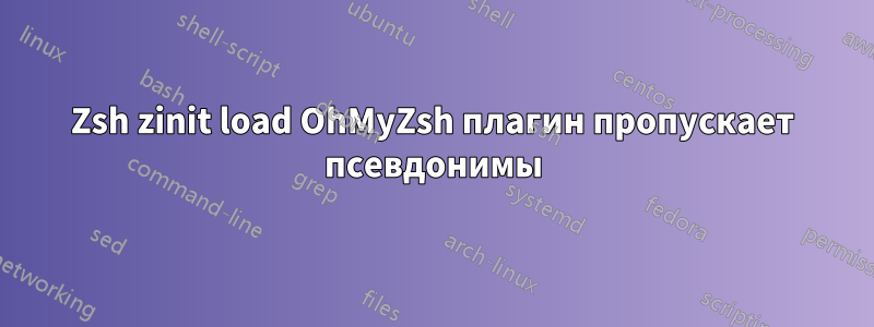 Zsh zinit load OhMyZsh плагин пропускает псевдонимы