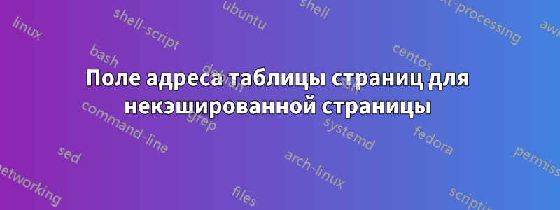 Поле адреса таблицы страниц для некэшированной страницы