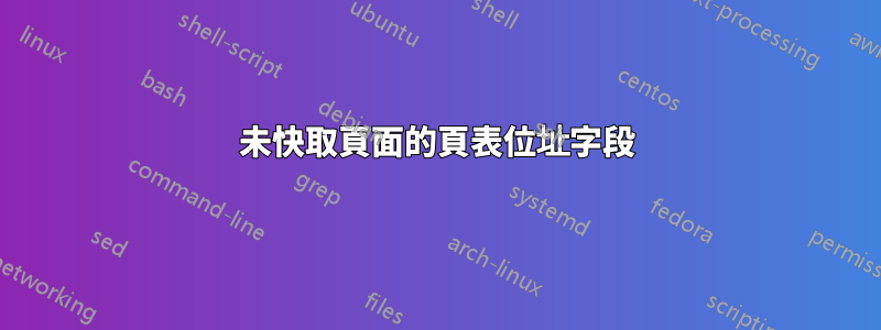 未快取頁面的頁表位址字段