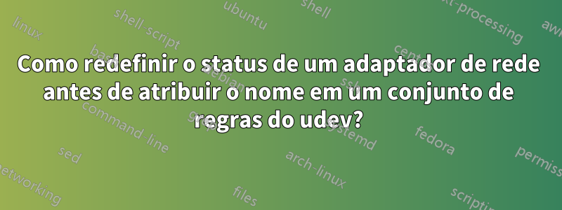 Como redefinir o status de um adaptador de rede antes de atribuir o nome em um conjunto de regras do udev?