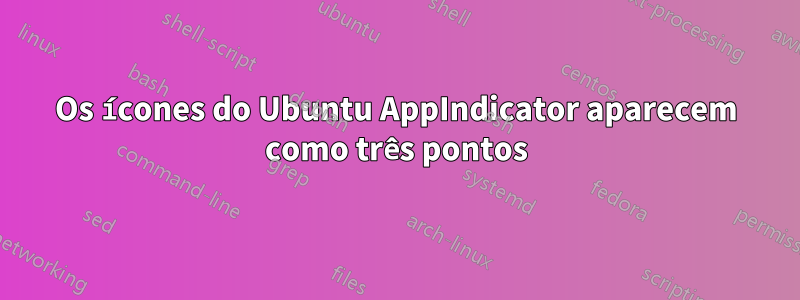 Os ícones do Ubuntu AppIndicator aparecem como três pontos