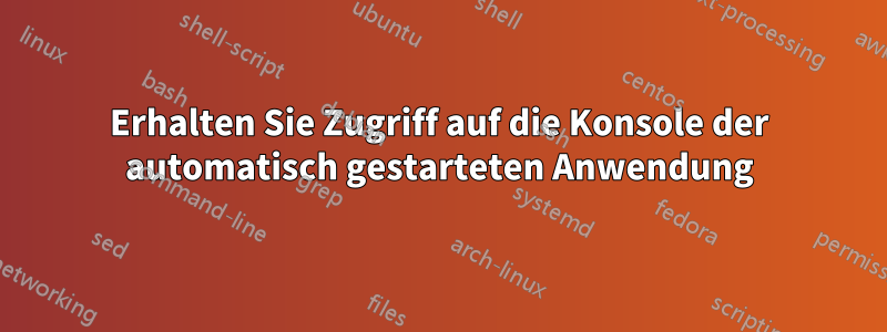 Erhalten Sie Zugriff auf die Konsole der automatisch gestarteten Anwendung