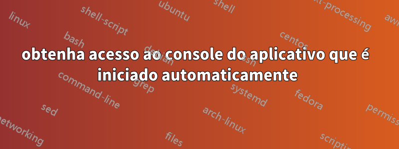 obtenha acesso ao console do aplicativo que é iniciado automaticamente