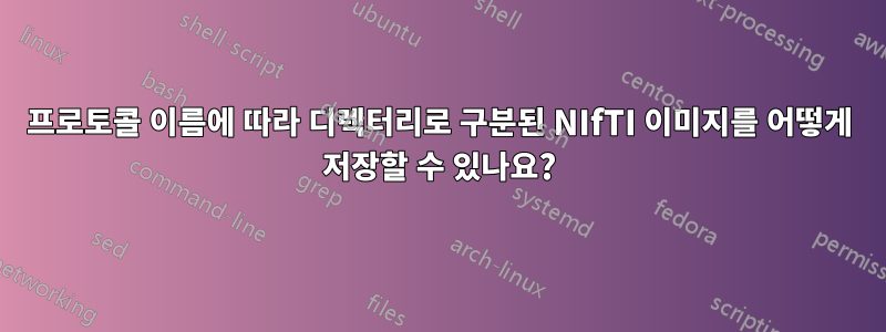 프로토콜 이름에 따라 디렉터리로 구분된 NIfTI 이미지를 어떻게 저장할 수 있나요?