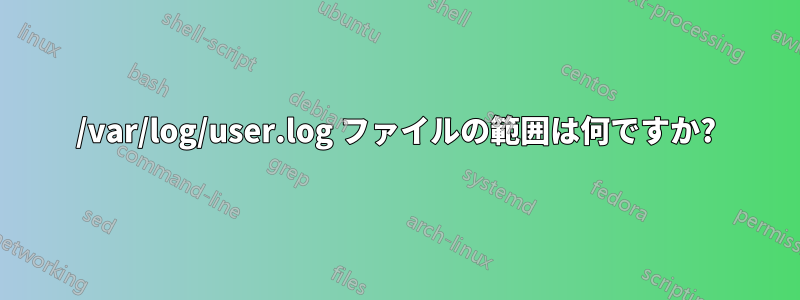 /var/log/user.log ファイルの範囲は何ですか?