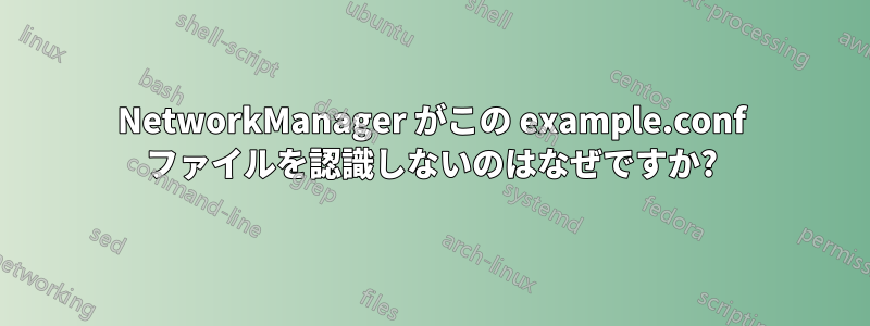 NetworkManager がこの example.conf ファイルを認識しないのはなぜですか?