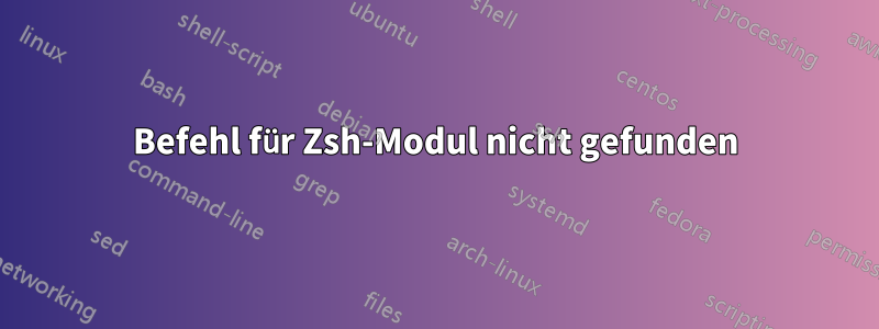 Befehl für Zsh-Modul nicht gefunden