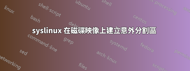 syslinux 在磁碟映像上建立意外分割區