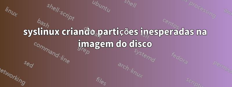 syslinux criando partições inesperadas na imagem do disco