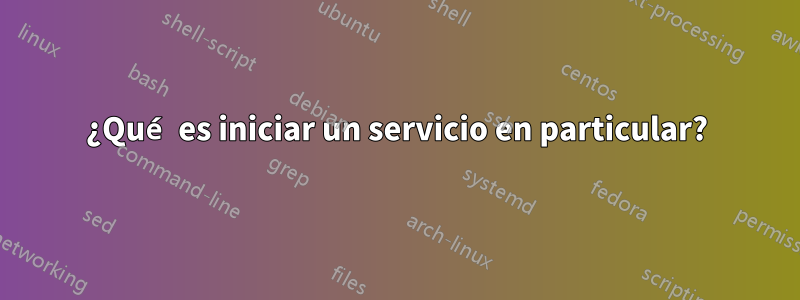 ¿Qué es iniciar un servicio en particular?