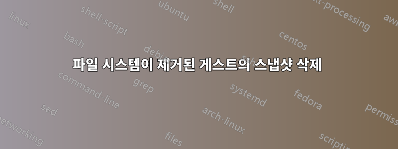 파일 시스템이 제거된 게스트의 스냅샷 삭제