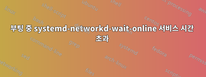 부팅 중 systemd-networkd-wait-online 서비스 시간 초과