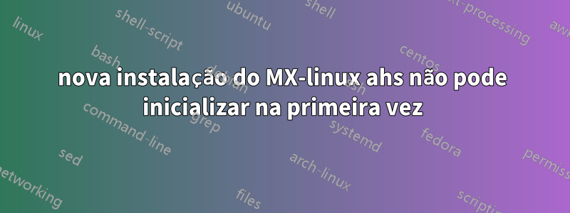 nova instalação do MX-linux ahs não pode inicializar na primeira vez