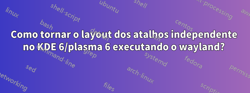 Como tornar o layout dos atalhos independente no KDE 6/plasma 6 executando o wayland?