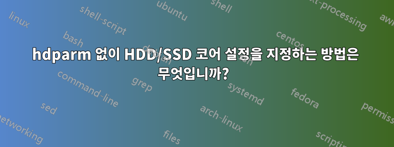 hdparm 없이 HDD/SSD 코어 설정을 지정하는 방법은 무엇입니까? 