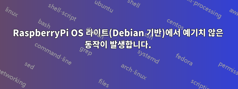 RaspberryPi OS 라이트(Debian 기반)에서 예기치 않은 동작이 발생합니다.