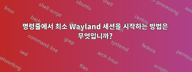 명령줄에서 최소 Wayland 세션을 시작하는 방법은 무엇입니까?