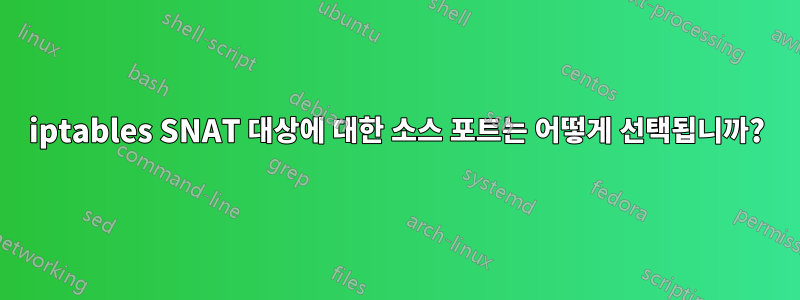 iptables SNAT 대상에 대한 소스 포트는 어떻게 선택됩니까?