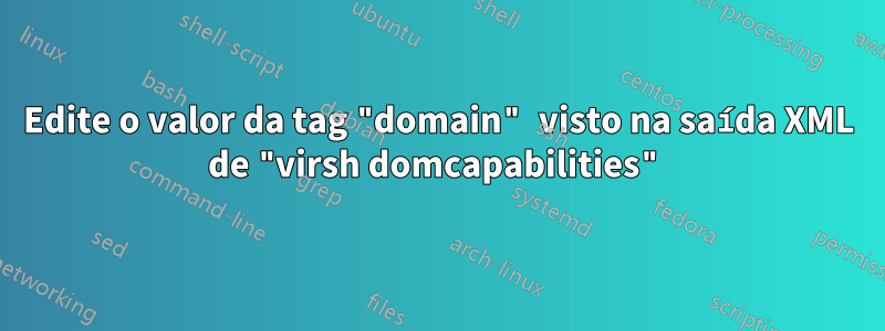 Edite o valor da tag "domain" visto na saída XML de "virsh domcapabilities"