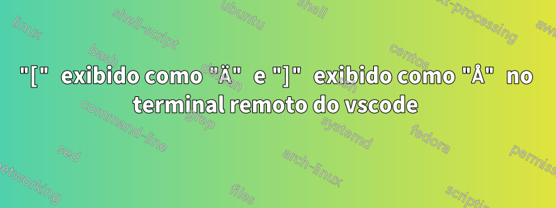 "[" exibido como "Ä" e "]" exibido como "Å" no terminal remoto do vscode