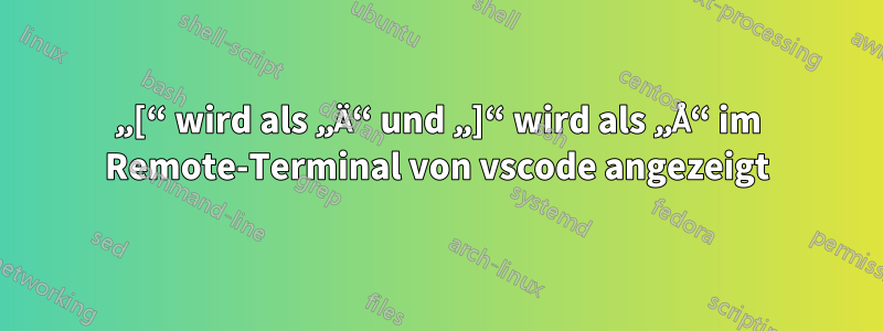 „[“ wird als „Ä“ und „]“ wird als „Å“ im Remote-Terminal von vscode angezeigt