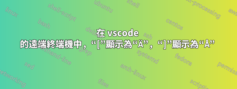 在 vscode 的遠端終端機中，“[”顯示為“Ä”，“]”顯示為“Å”