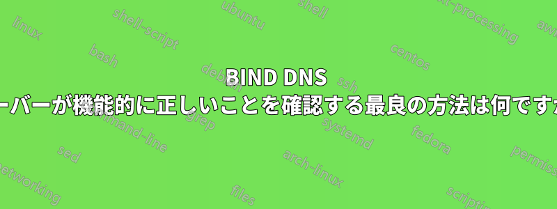 BIND DNS サーバーが機能的に正しいことを確認する最良の方法は何ですか?