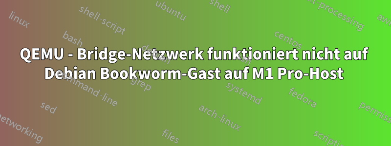 QEMU - Bridge-Netzwerk funktioniert nicht auf Debian Bookworm-Gast auf M1 Pro-Host