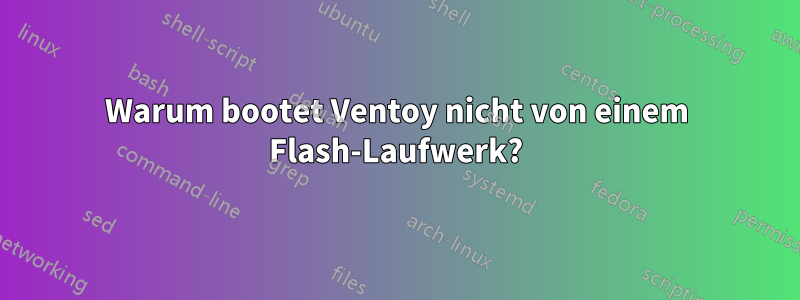 Warum bootet Ventoy nicht von einem Flash-Laufwerk?