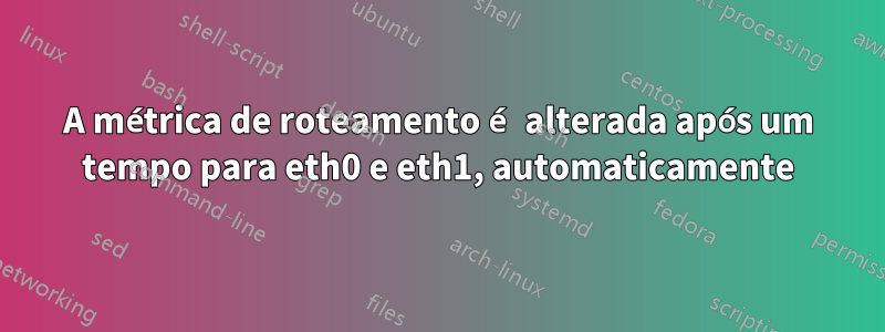 A métrica de roteamento é alterada após um tempo para eth0 e eth1, automaticamente