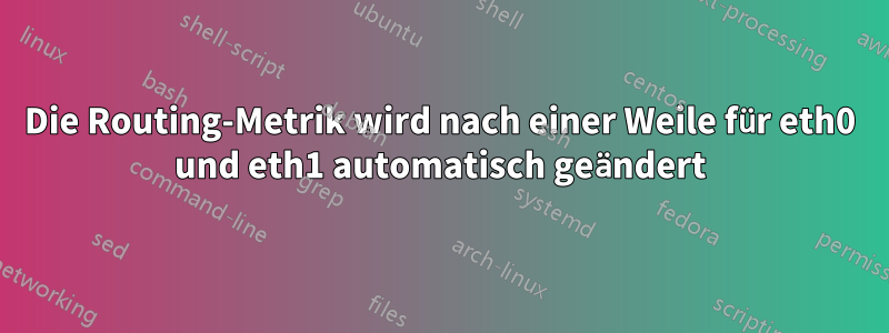 Die Routing-Metrik wird nach einer Weile für eth0 und eth1 automatisch geändert