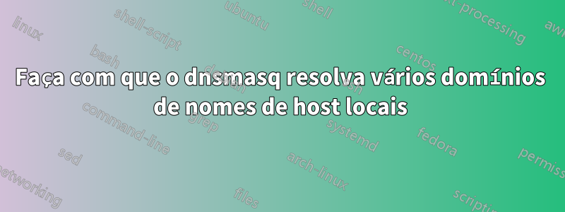 Faça com que o dnsmasq resolva vários domínios de nomes de host locais