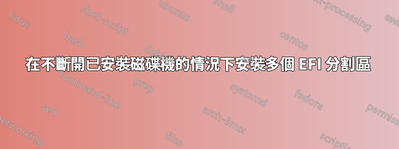 在不斷開已安裝磁碟機的情況下安裝多個 EFI 分割區