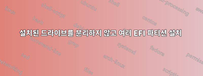 설치된 드라이브를 분리하지 않고 여러 EFI 파티션 설치