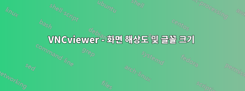 VNCviewer - 화면 해상도 및 글꼴 크기