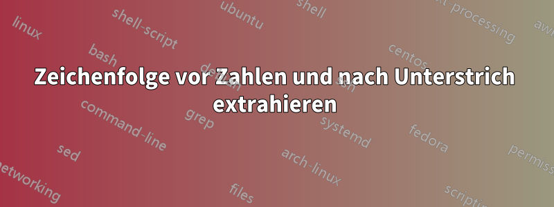 Zeichenfolge vor Zahlen und nach Unterstrich extrahieren