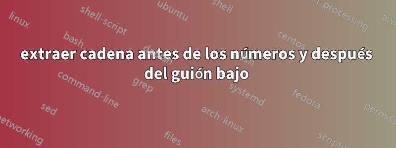 extraer cadena antes de los números y después del guión bajo