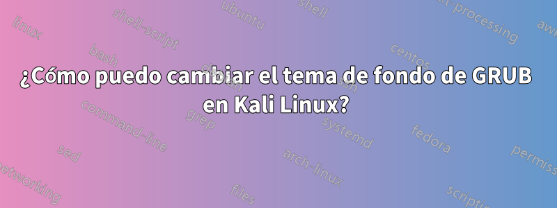 ¿Cómo puedo cambiar el tema de fondo de GRUB en Kali Linux?