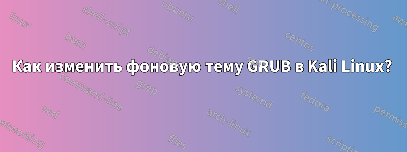 Как изменить фоновую тему GRUB в Kali Linux?