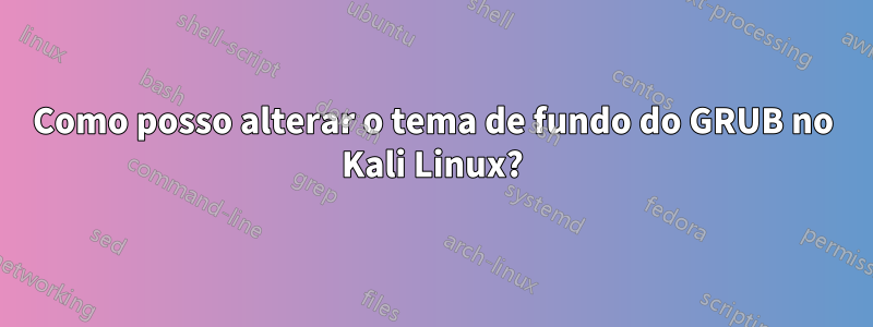 Como posso alterar o tema de fundo do GRUB no Kali Linux?