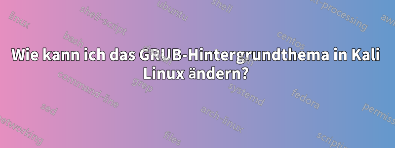 Wie kann ich das GRUB-Hintergrundthema in Kali Linux ändern?