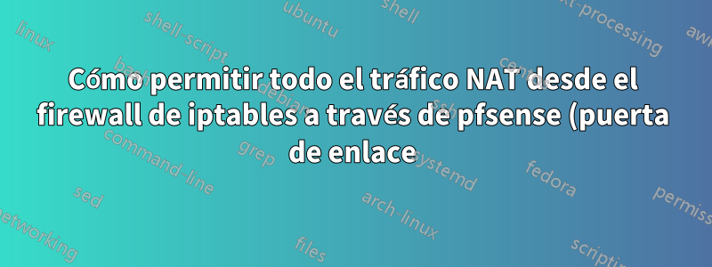Cómo permitir todo el tráfico NAT desde el firewall de iptables a través de pfsense (puerta de enlace)