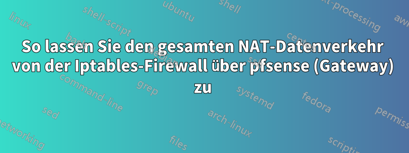 So lassen Sie den gesamten NAT-Datenverkehr von der Iptables-Firewall über pfsense (Gateway) zu