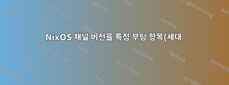 NixOS 채널 버전을 특정 부팅 항목(세대)에 사용된 버전으로 되돌리는 방법은 무엇입니까?