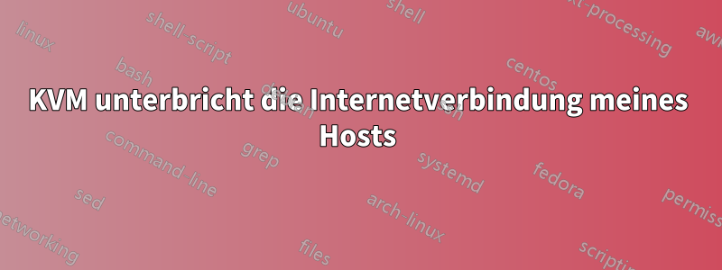 KVM unterbricht die Internetverbindung meines Hosts