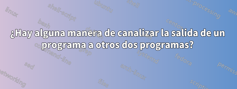 ¿Hay alguna manera de canalizar la salida de un programa a otros dos programas?