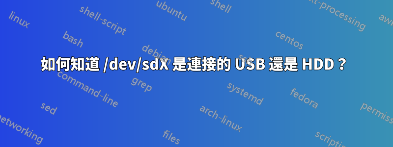 如何知道 /dev/sdX 是連接的 USB 還是 HDD？