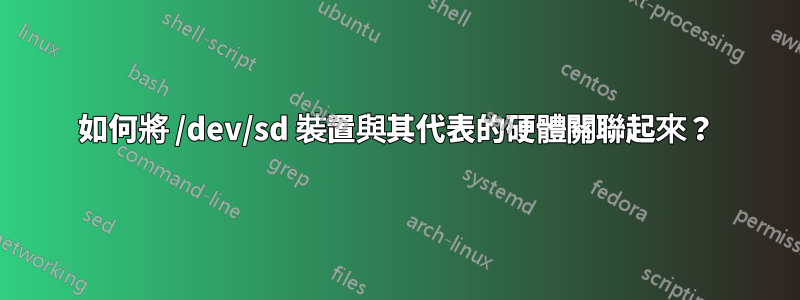 如何將 /dev/sd 裝置與其代表的硬體關聯起來？