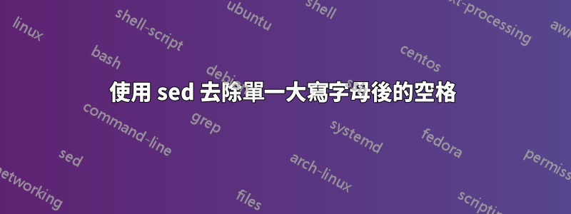 使用 sed 去除單一大寫字母後的空格